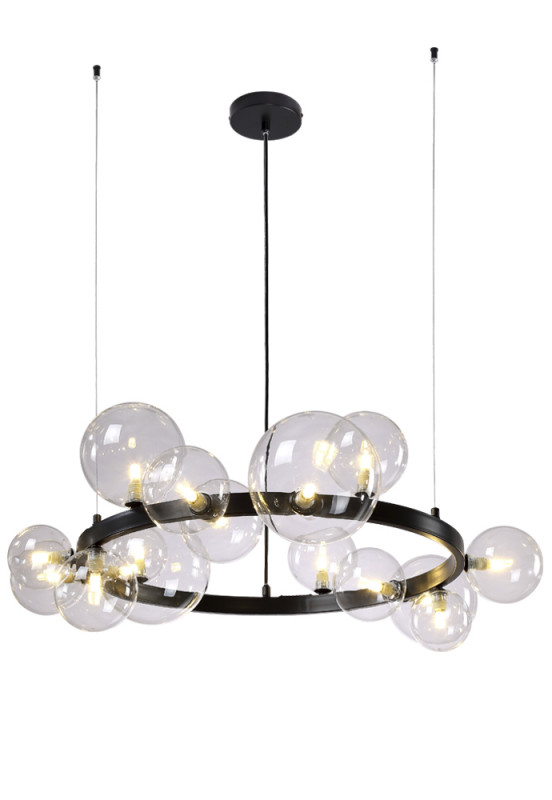 Светильник 85 см, Crystal Lux AGATA SP15 V2 BLACK/TRANSPARENTE, черный