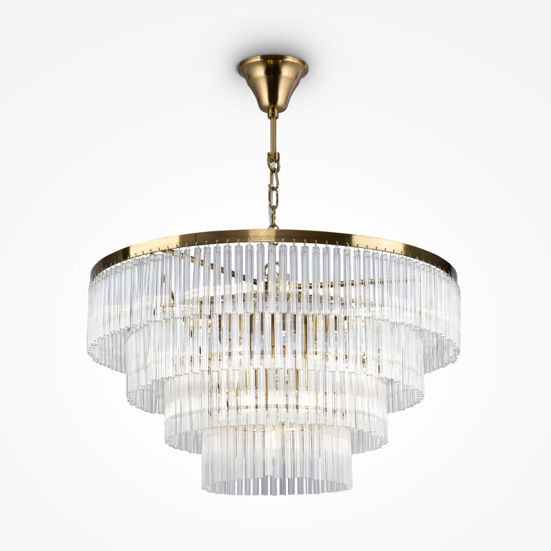 Люстра подвесная Maytoni Colonne MOD093PL-13BS, диаметр 59 см, латунь