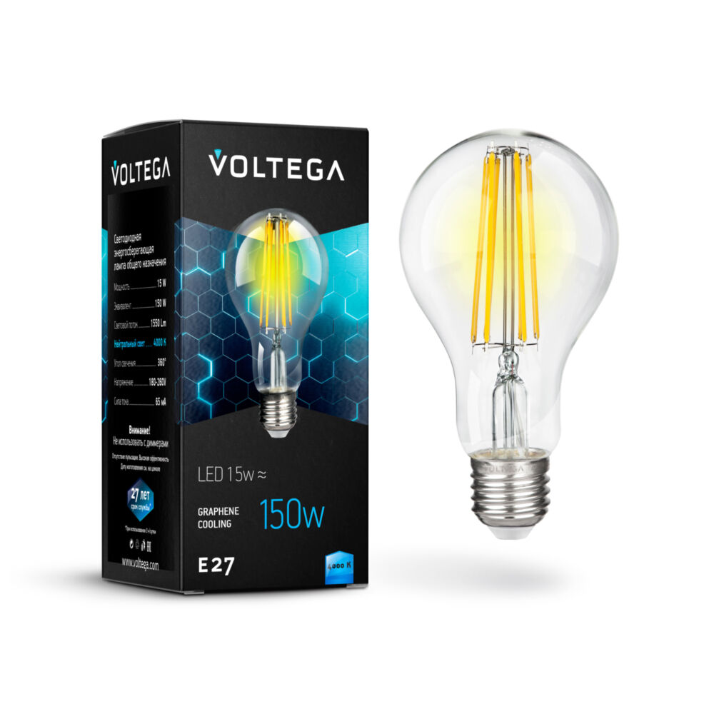 7103 Лампа светодиодная  Voltega Crystal 15W 1550Lm 4000K E27