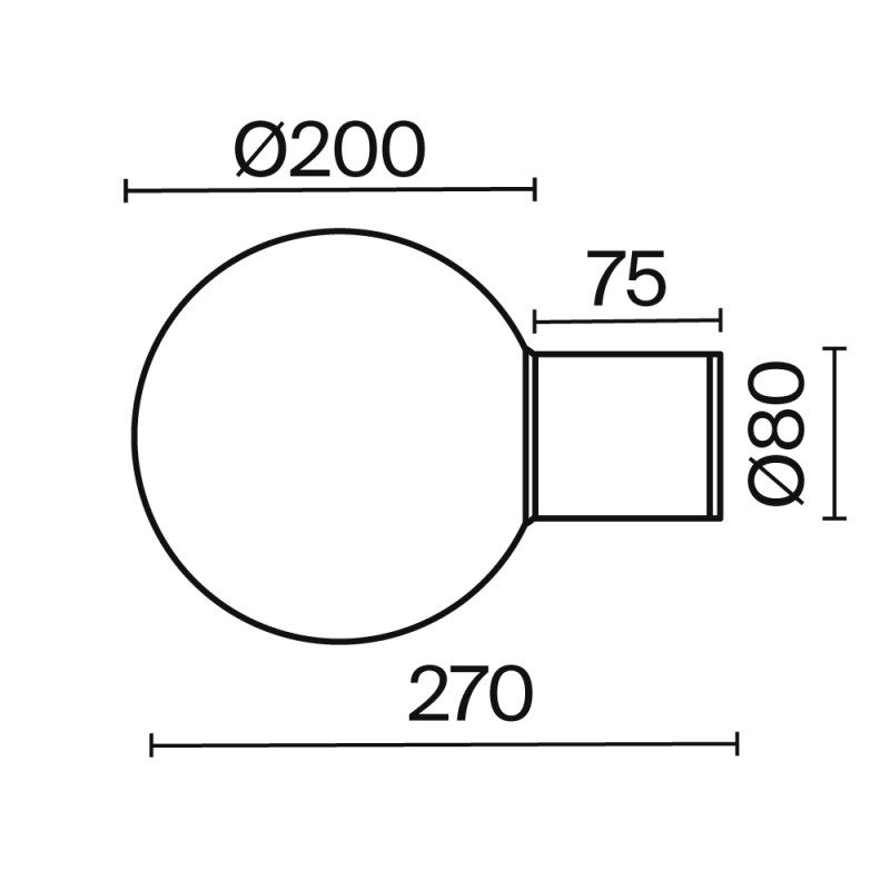 Бра Outdoor Bold O598WL-01B1 20 см, 1*E27*60W, Черный
