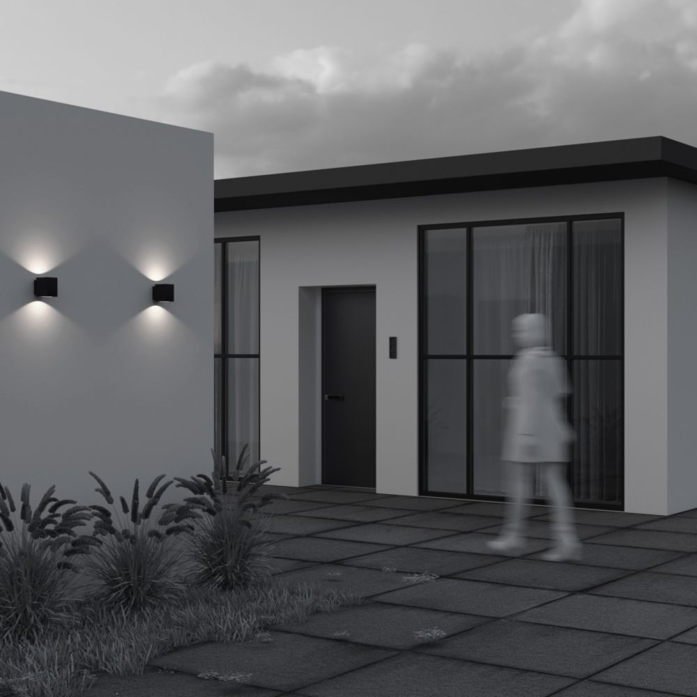 Уличный настенный светильник 8*12*-11 см, *LED*10W, 3000K, Maytoni Outdoor Block O507WL-L10B3K, Черный