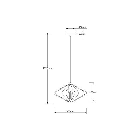Подвесной светильник  38*152 см, 1*E27 розовое золото Vele Luce Ophir VL5324P11