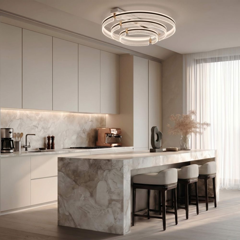 Потолочный светильник *80*25- см, *LED*265W, 3000-6000K, MODELIGHT  MDL.1059.830CL WH, Черный, Золото, Белый