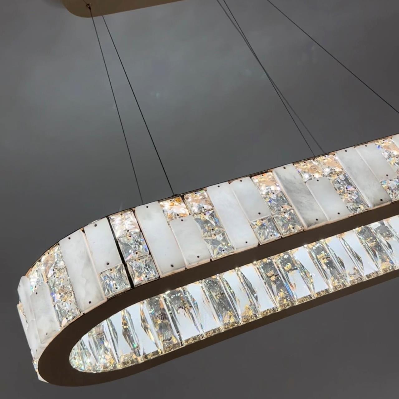Подвесная люстра 84x30x50см, LED, 36Вт, 3000 / 6000K, Modelux ML.6985.800.300P GD Золото