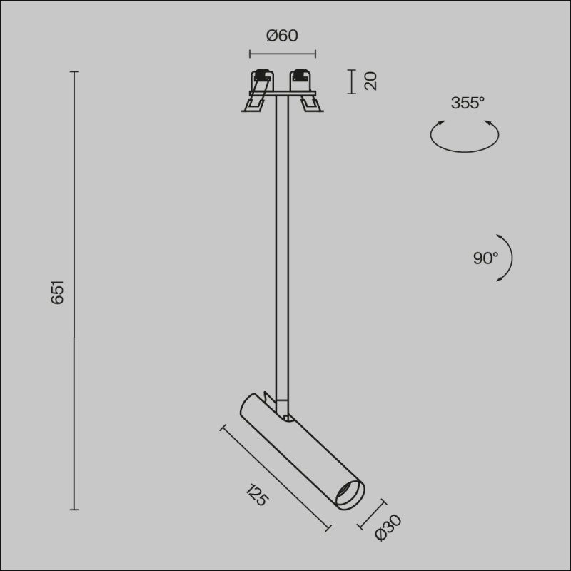 Спот 3*3*65,1 см, LED, 6W, 3000К, Maytoni Technical Focus T P141RS-L125-6W3K-W белый