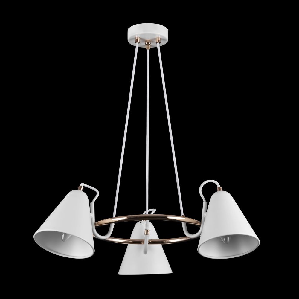 Подвесной светильник *58*19,5-60 см, 3*E14*40W, Freya Falke Market FR8001PL-03WG, Белый с Золотом