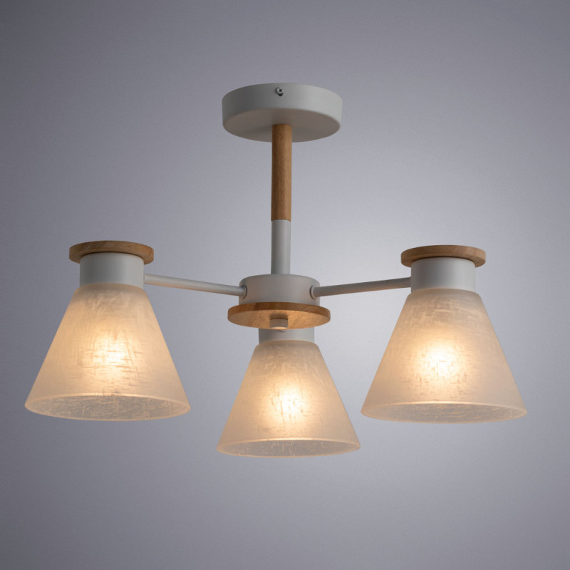 Потолочная люстра Arte Lamp Tyler A1031PL-3WH, диаметр 51 см ,белый-дерево