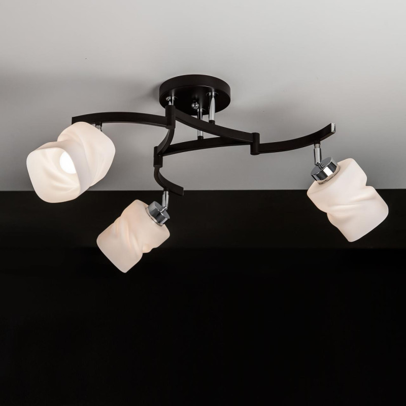 Люстра потолочная Citilux Берта CL126132 Хром + Венге диаметр 30
