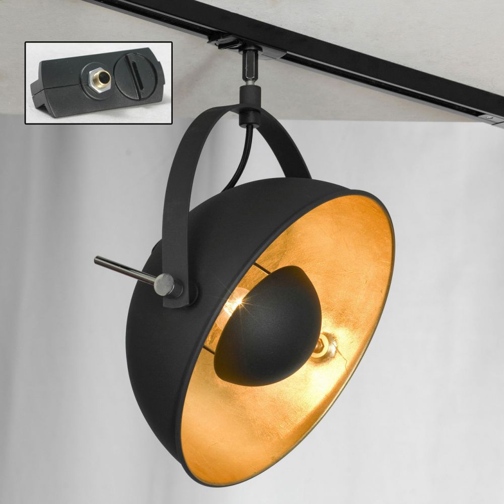 Трековый светильник однофазный Lussole LOFT Track Lights LSP-9825-TAB, E27, 60W, черный плафон, диаметр 30см