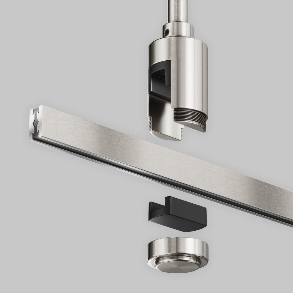 Комплектующие для трековой системы  TRA158C-BL1-PT 4,5*2,9*-40,6 см, *Maytoni technical Accessories for tracks Flarity TRA158C-BL1-PT, Платина