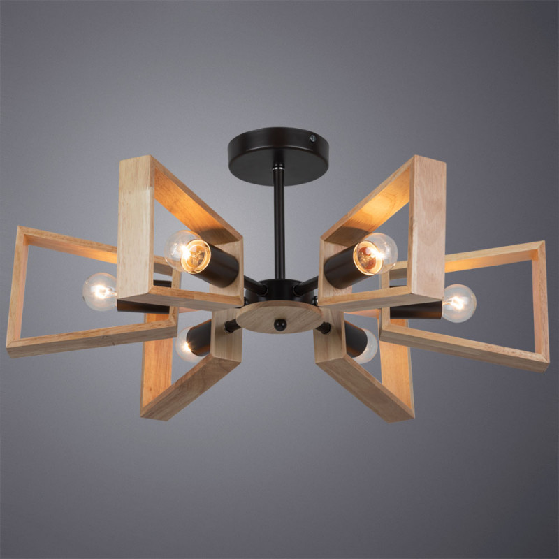 Потолочная люстра Arte Lamp Brussels A8030PL-6BK, диаметр 61 см, черный