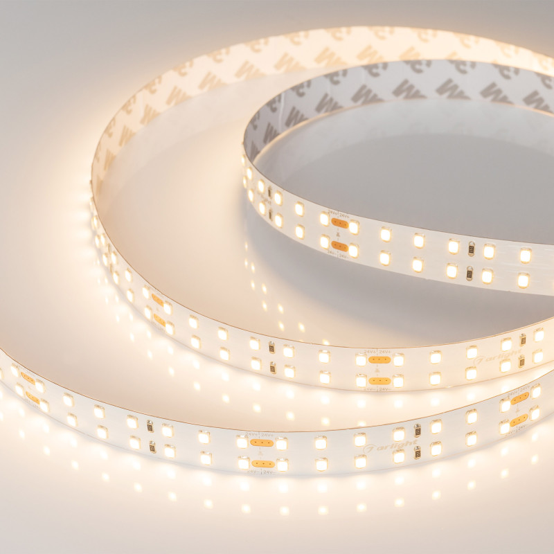 Лента RT 2-5000 24V Warm3000 2x2 (2835, 980 LED, LUX) (Arlight, 20 Вт/м, IP20) 020389(B). Цена указана за 5 метров. Продается кратно 5 метрам.