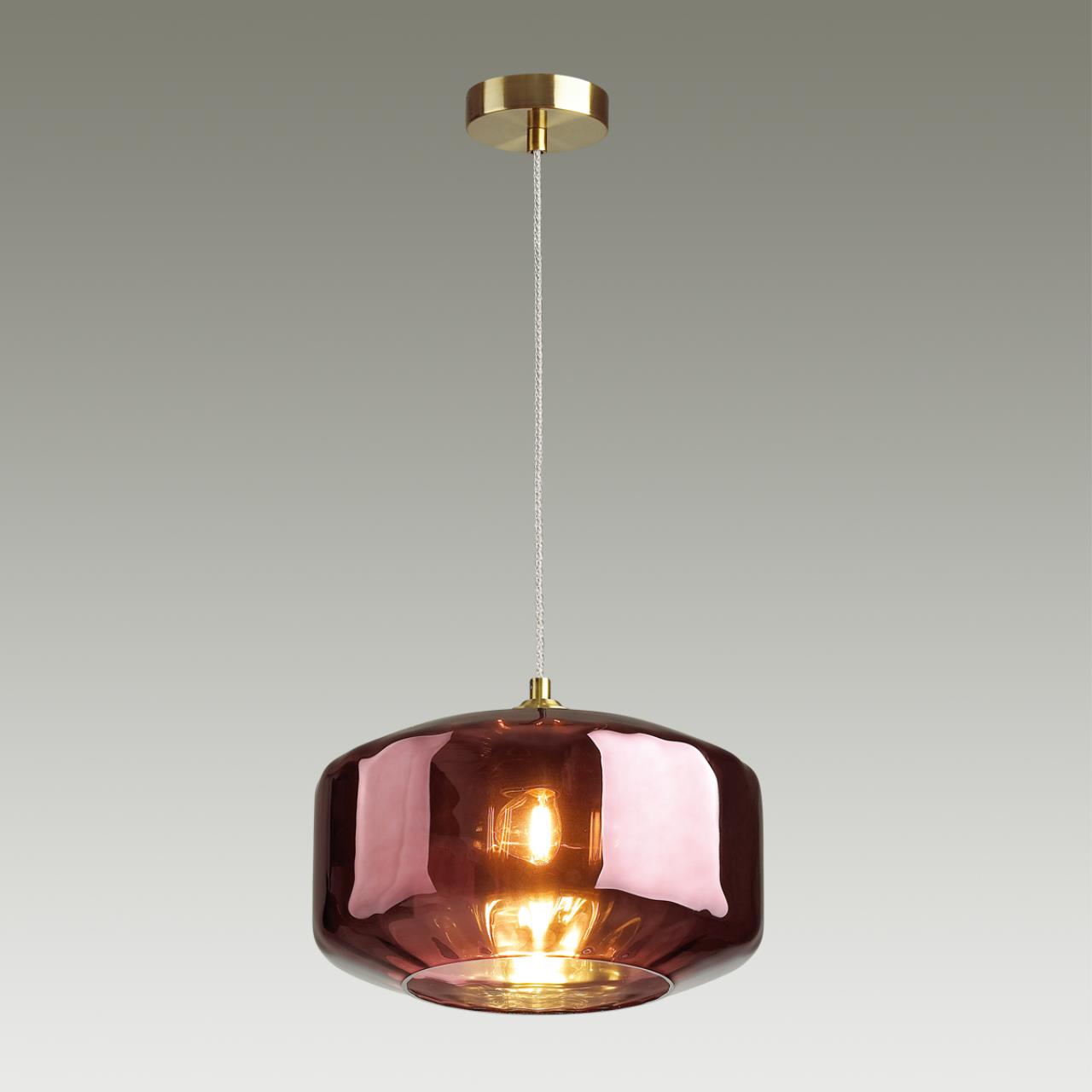 Подвес Odeon Light BINGA 4782/1 диаметр 30 см, Бордовый прозрачный