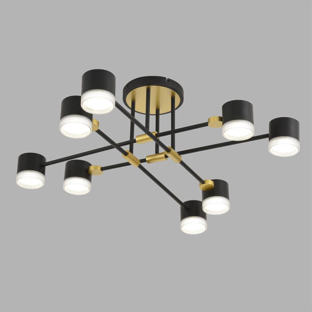 Светильник подвесной 94*94*27-27 см, 8*GX53 LED*7W, Lumion Leniana LUM8307/8C, черный; золотой