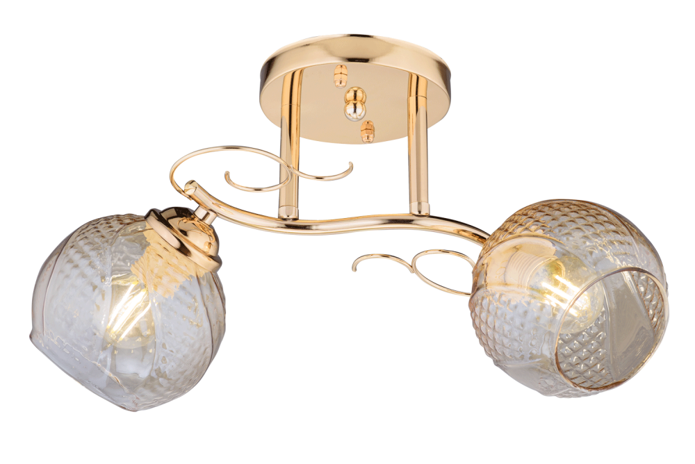 Люстра L410 x W190 x H210, мм, 2*40W (80W), GOLD (Золото) Rilon 06684/2 GOLD