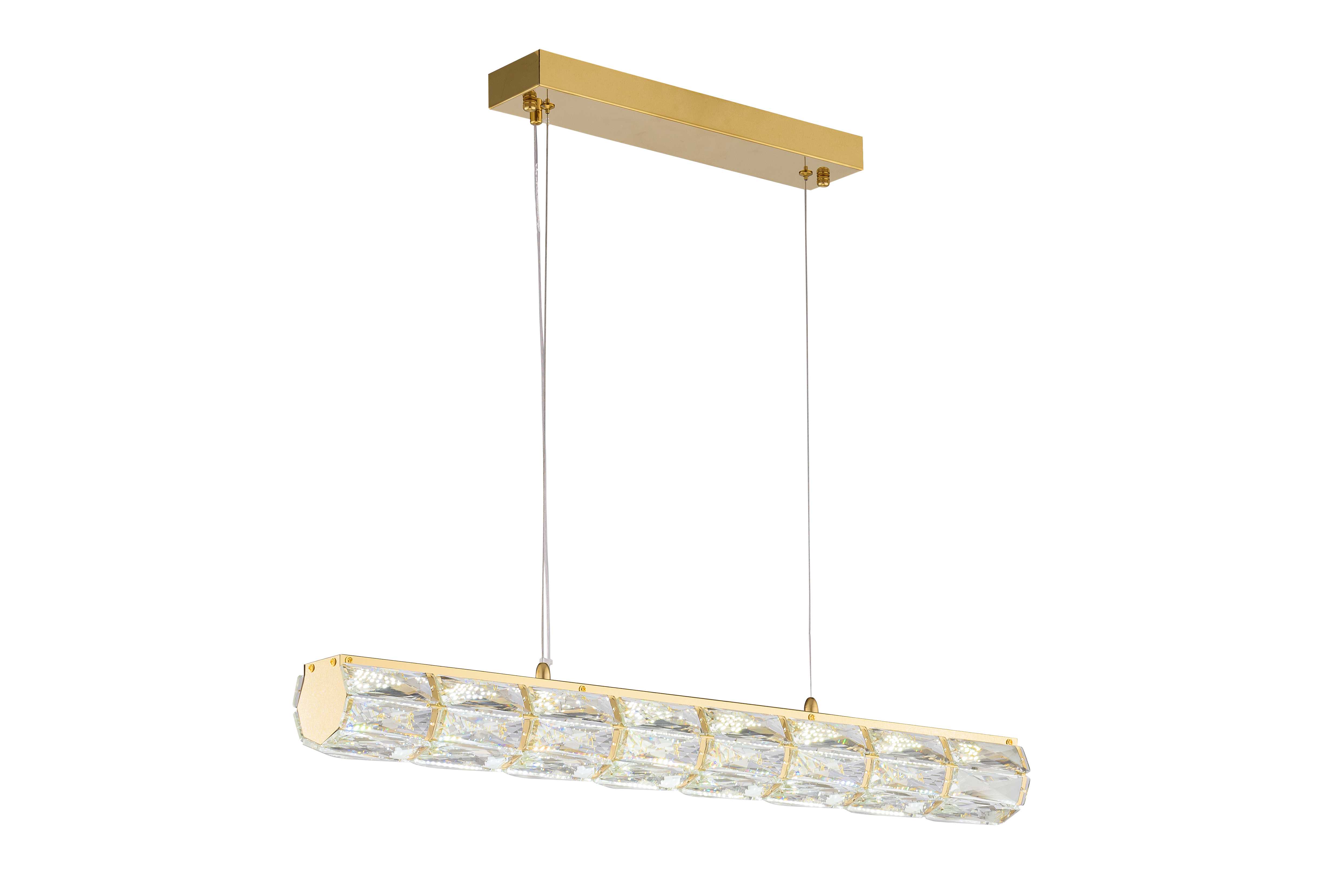Люстра 800*1200, LED, 32W 4000K NewRgy Cristallo 2405E/32W GOLD+CLEAR, Золото+прозрачный