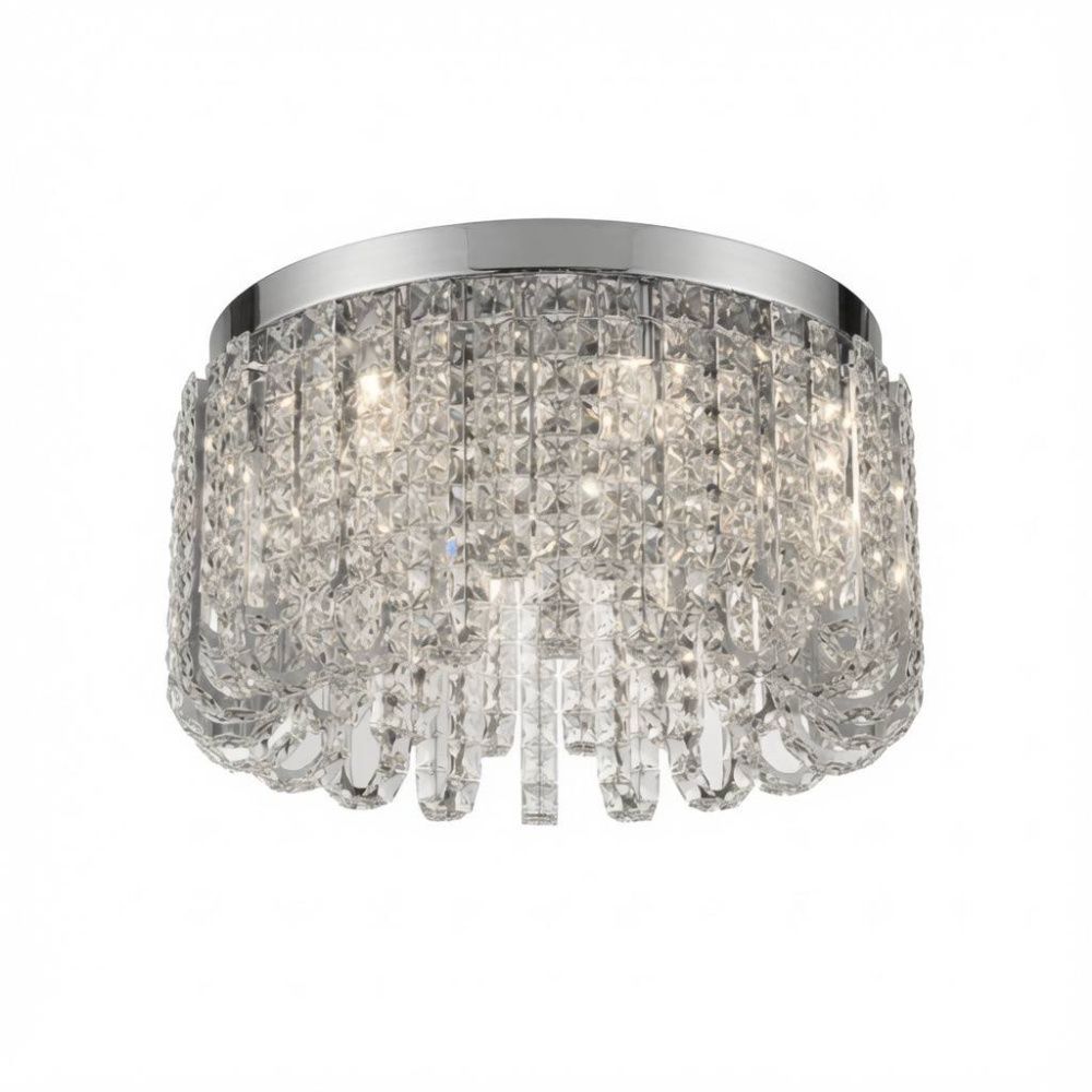 NW082P-ф600*H310 CHROME / ХРОМ Потолочный светильник NW 8*40W(320W)*E14, Ø600 x H310, NewRgy CHROME (Хром)