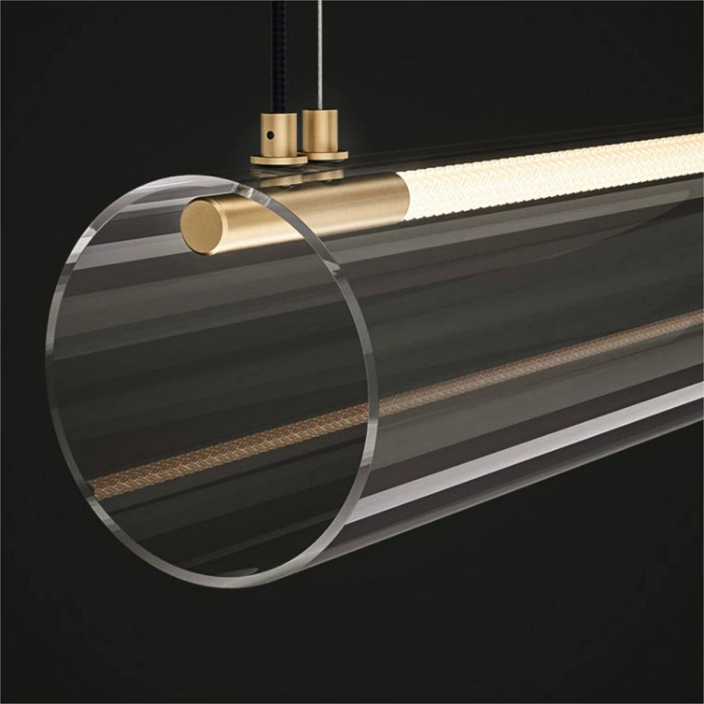Светильник подвесной 200*19-150 см, 1*LED*62W, 3000-6000K, Lightera Luara LE102L-200G WIFI, золотой
