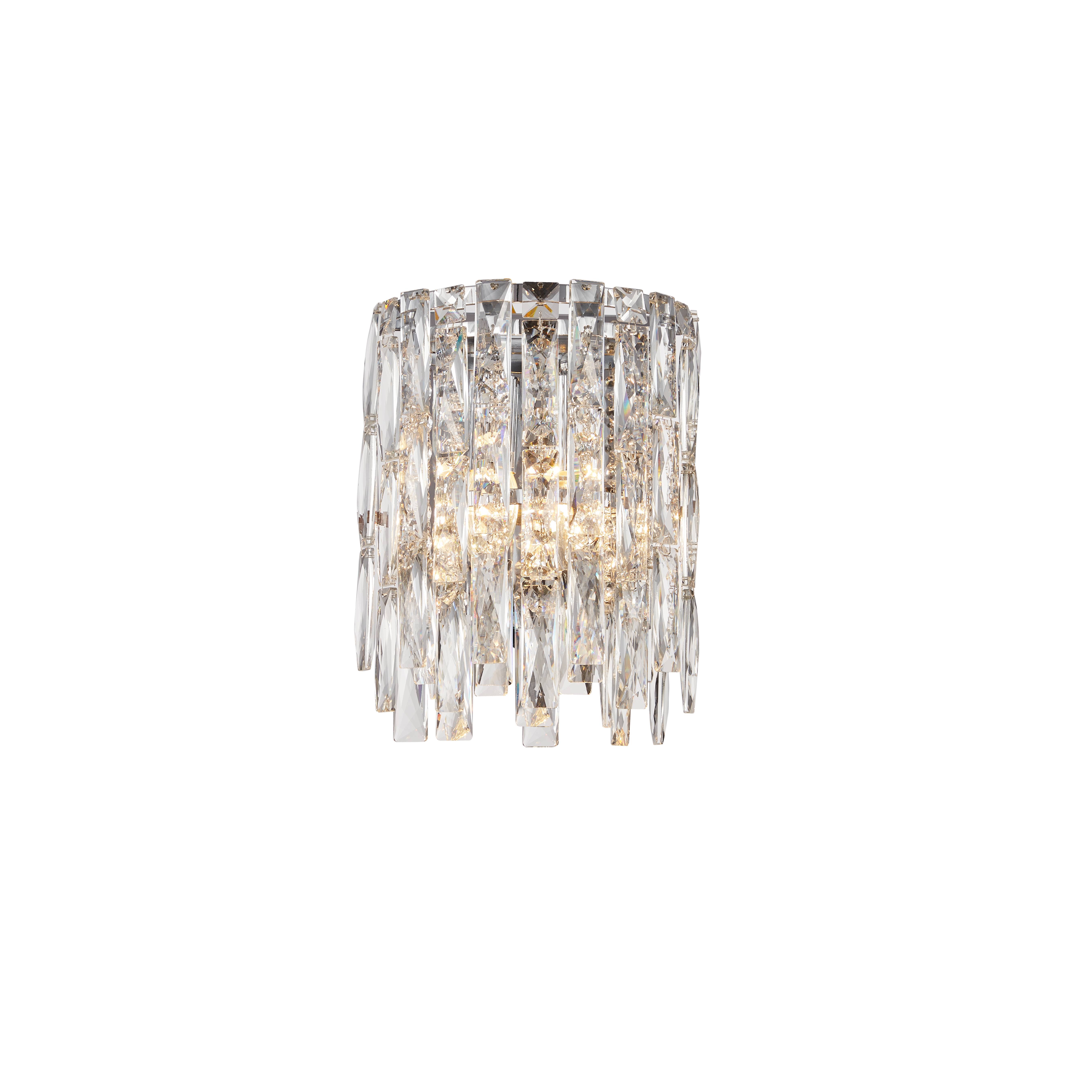 Бра 200*250, 2*E14, 40W NewRgy Cristallo M33-ф200*H250 CHROME, H GOLD