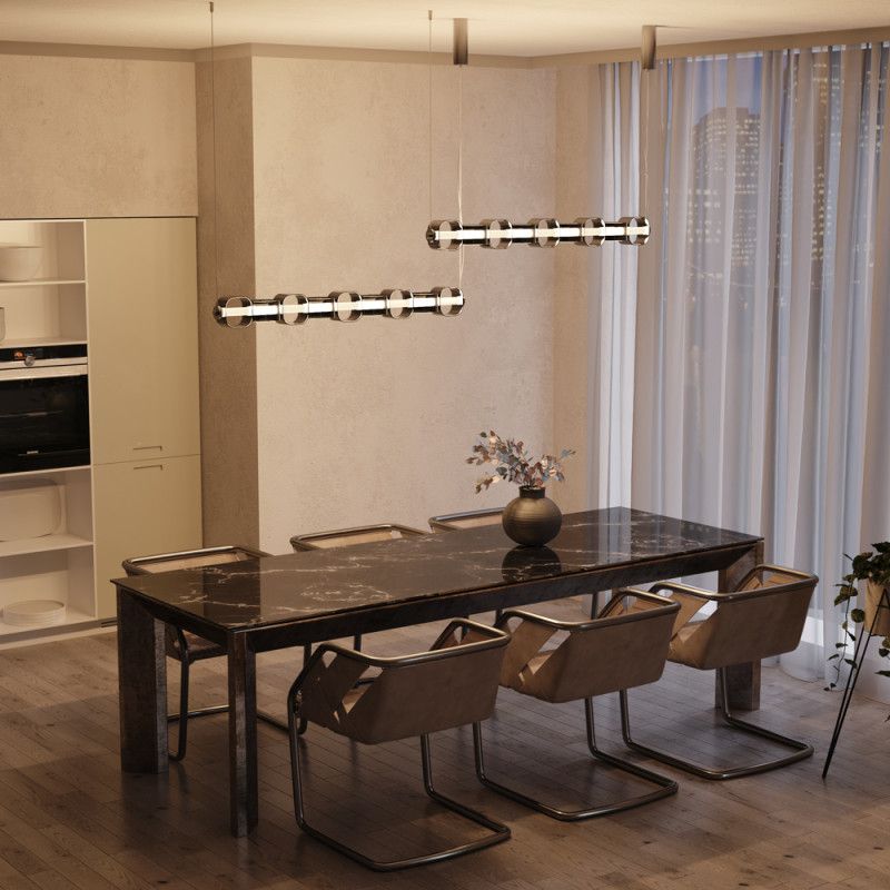 Подвесной светильник 12*18*330 см, LED*22W, 3000K, Maytoni Ritmo MOD381PL-L45CH3K, хром
