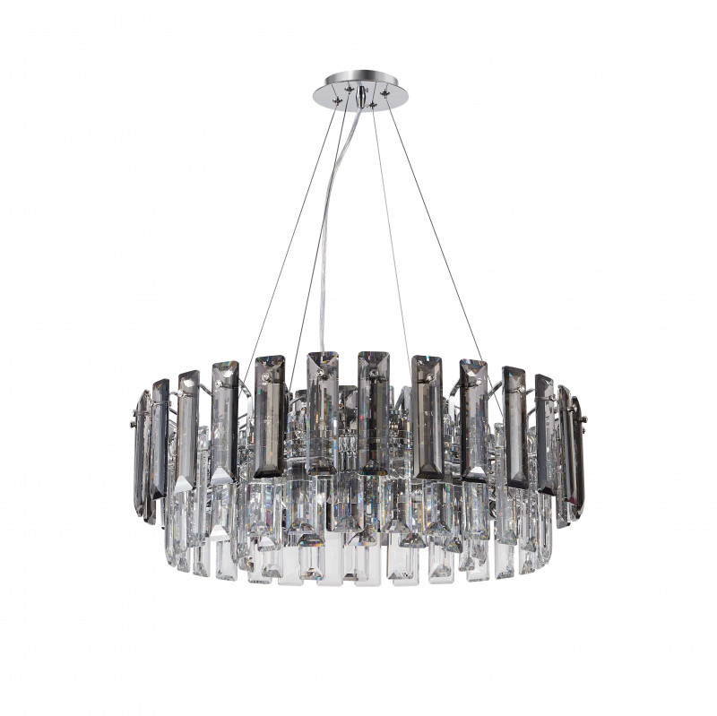 Люстра подвесная 60*60*60/120 см, 8*E14 40W Хром, Дымчатый, Прозрачный Stilfort Ton 2159/09/08P