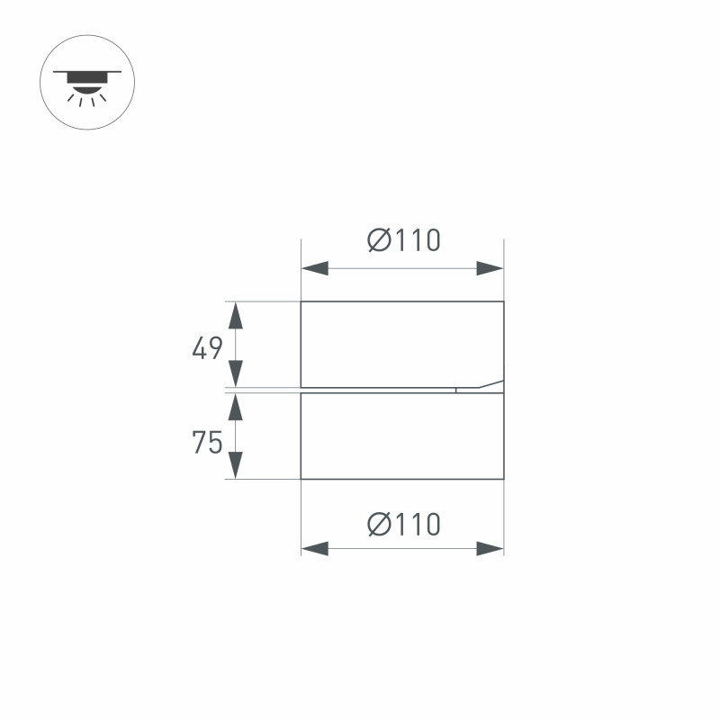 Накладной светильник Arlight 026482 *11*8,8 см, 25W, белый (теплый)K,