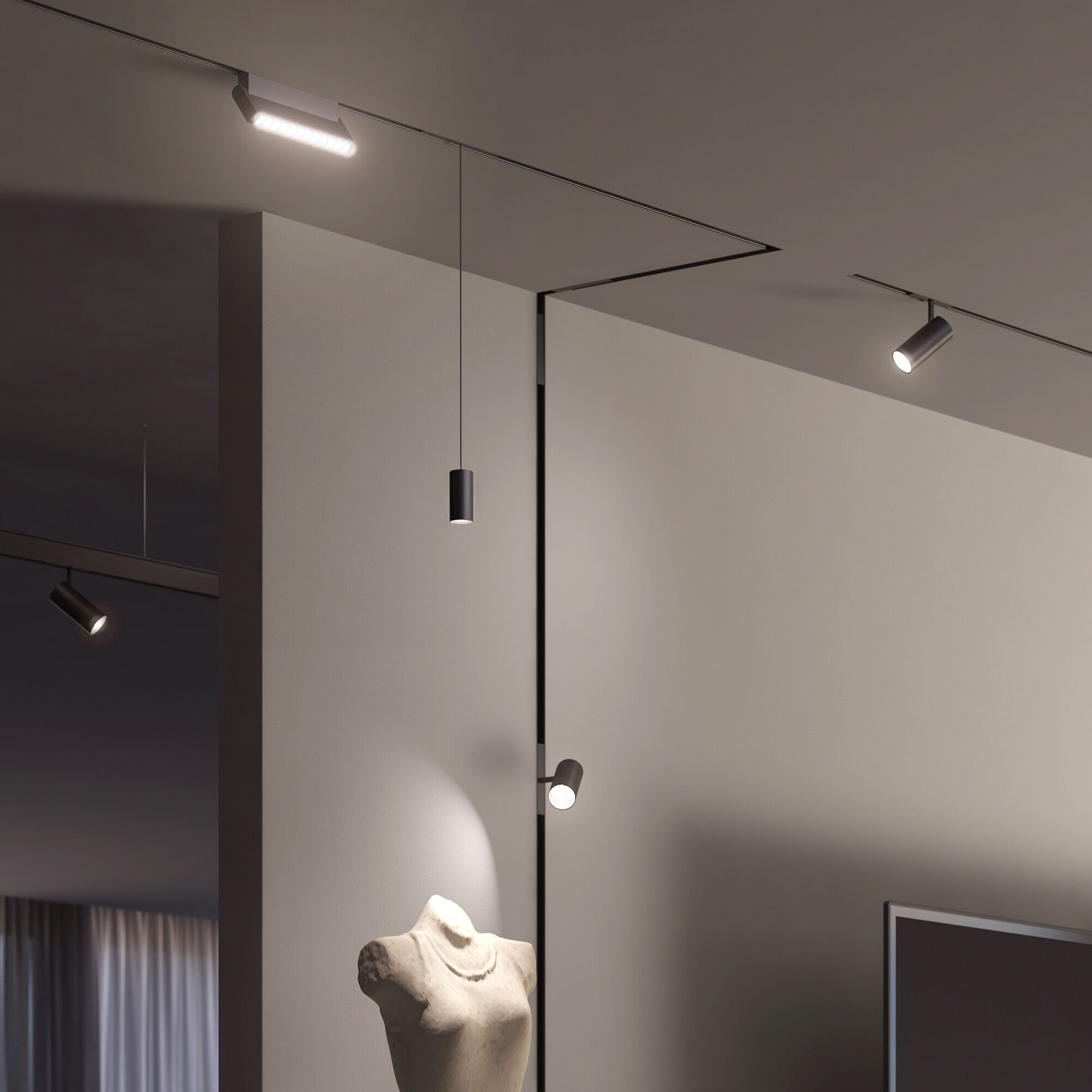 Трековый светильник LED 7W, 2700~6500 К, 113,5*19,2*3,5 см, черный, Elektrostandard Slim Magnetic 85072/01
