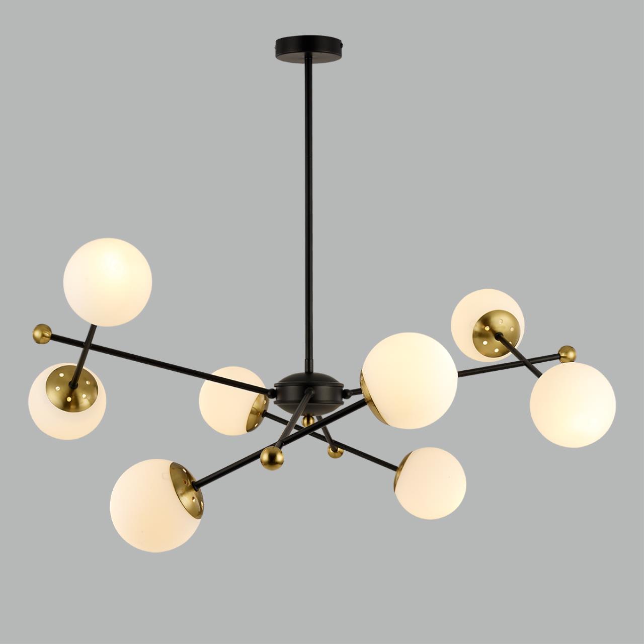Люстра потолочная 90*75 см, 8*E14 Lumion Melody 6581/8 черный, золотой
