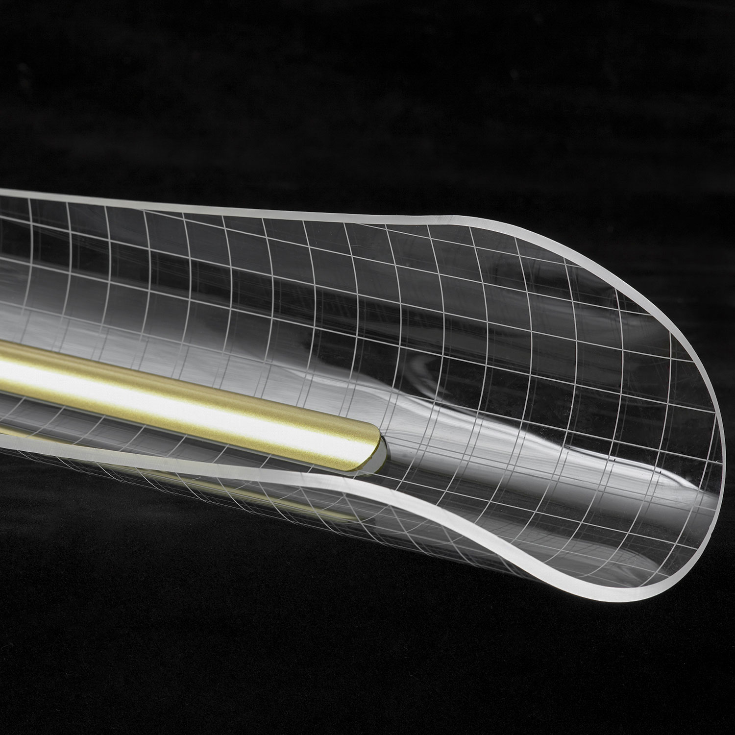 Линейно-подвесной светильник 102*35-150 см, 1*LED, 18W, 4000K, Lussole Calvert LSP-7368, матовое золото