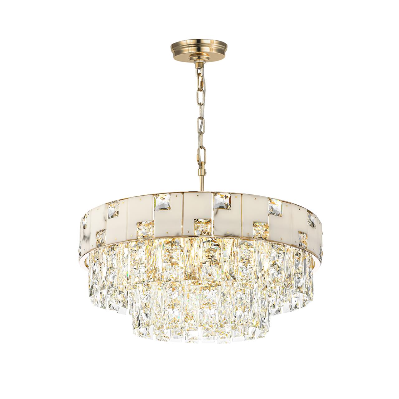 Люстра 50*50*150 см, E14 12*11*40W,  К, Odeon Light Chessi 5076/11, золото/прозрачный/белый
