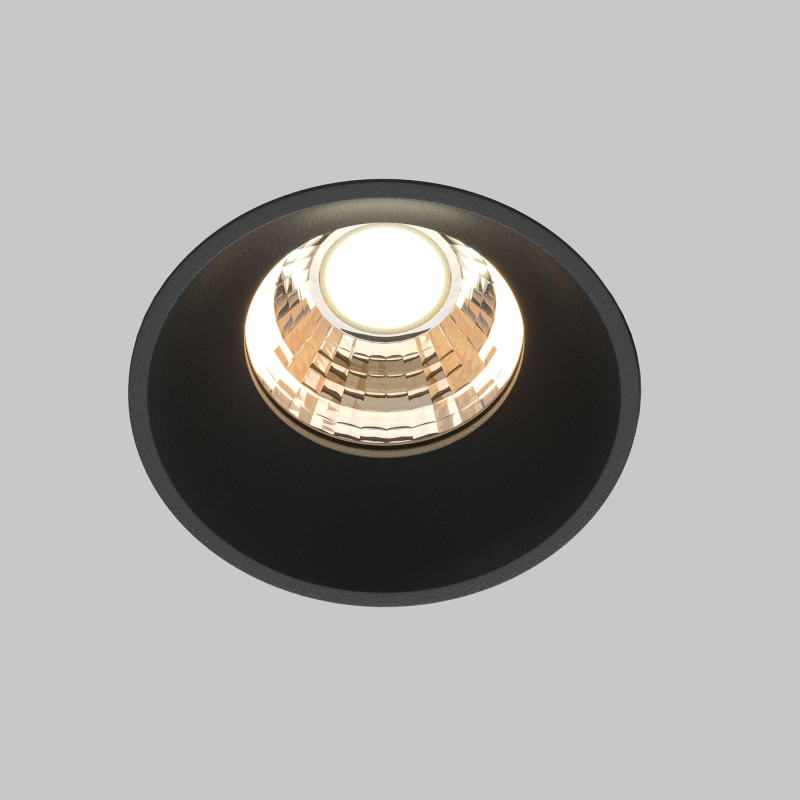 Встраиваемый светильник 5,4*5,4*5,3 см, LED, 7W, 3000К, Maytoni Technical ROUND DL058-7W3K-TRS-B черный