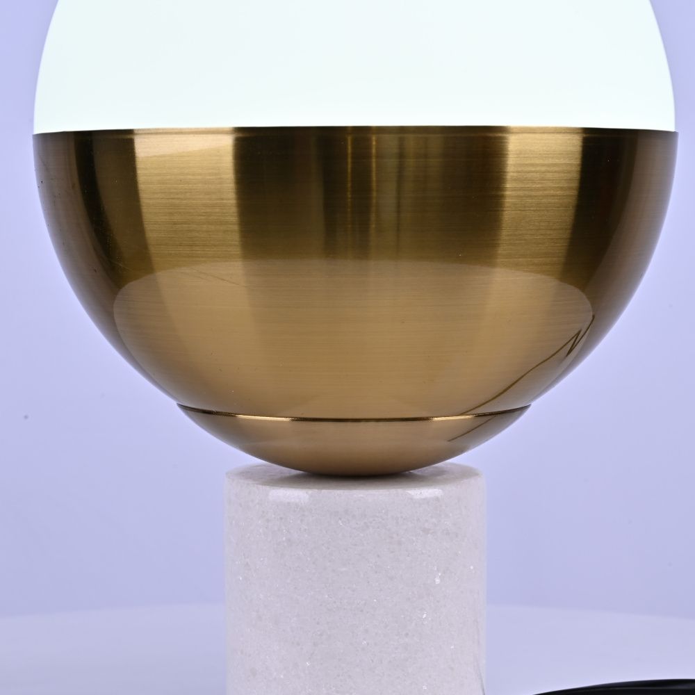 Настольная лампа Geneva Globe Marble 17,5*17,5*28 см, 1*E27*60W, ImperiumLoft 43.402, Белый
