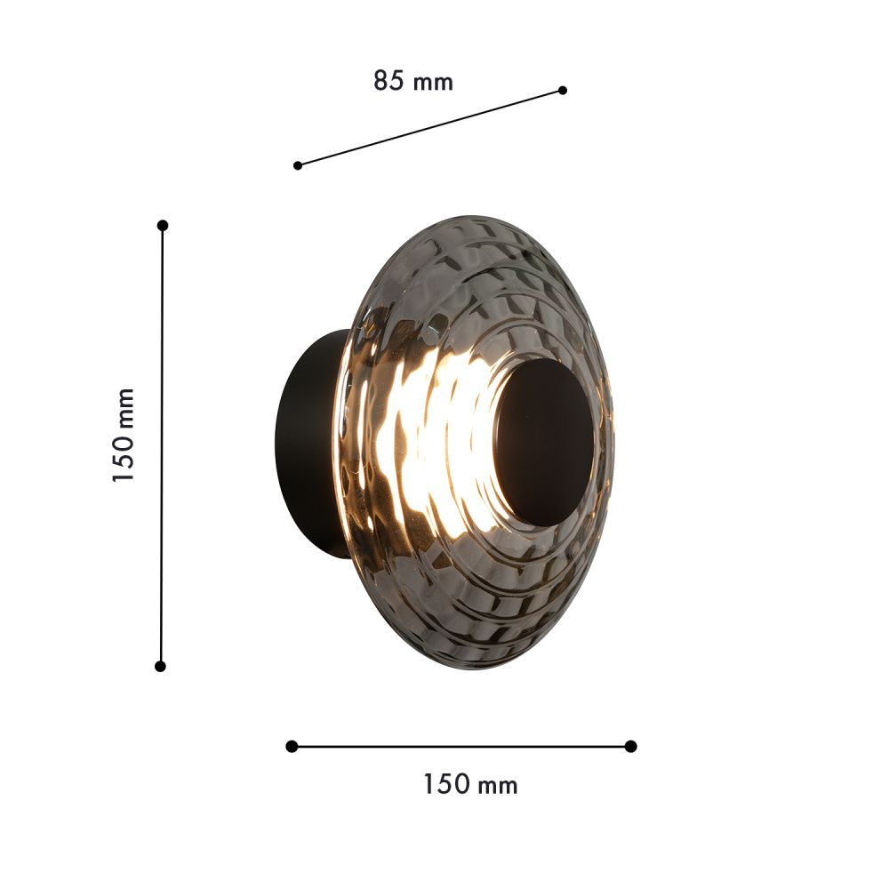 Бра 15*15 см, 1*LED, 6W, 4000K, Favourite Claros 4642-1W, черный матовый