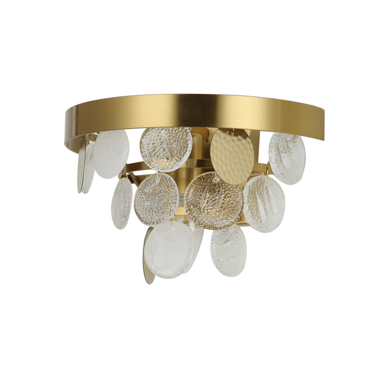 Бра Favourite Vesuvius 2905-1W, D130*W260*H150, каркас медного цвета, каскад из декоративных элементов, выполненных из белого и прозрачного стекла и металла в цвет каркаса