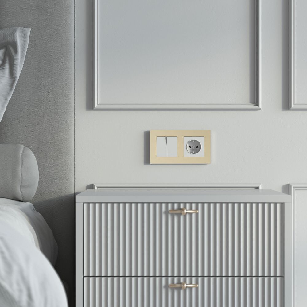 W0022911 Рамка на 2 поста Slab, шампань софт Werkel, 4690389218378