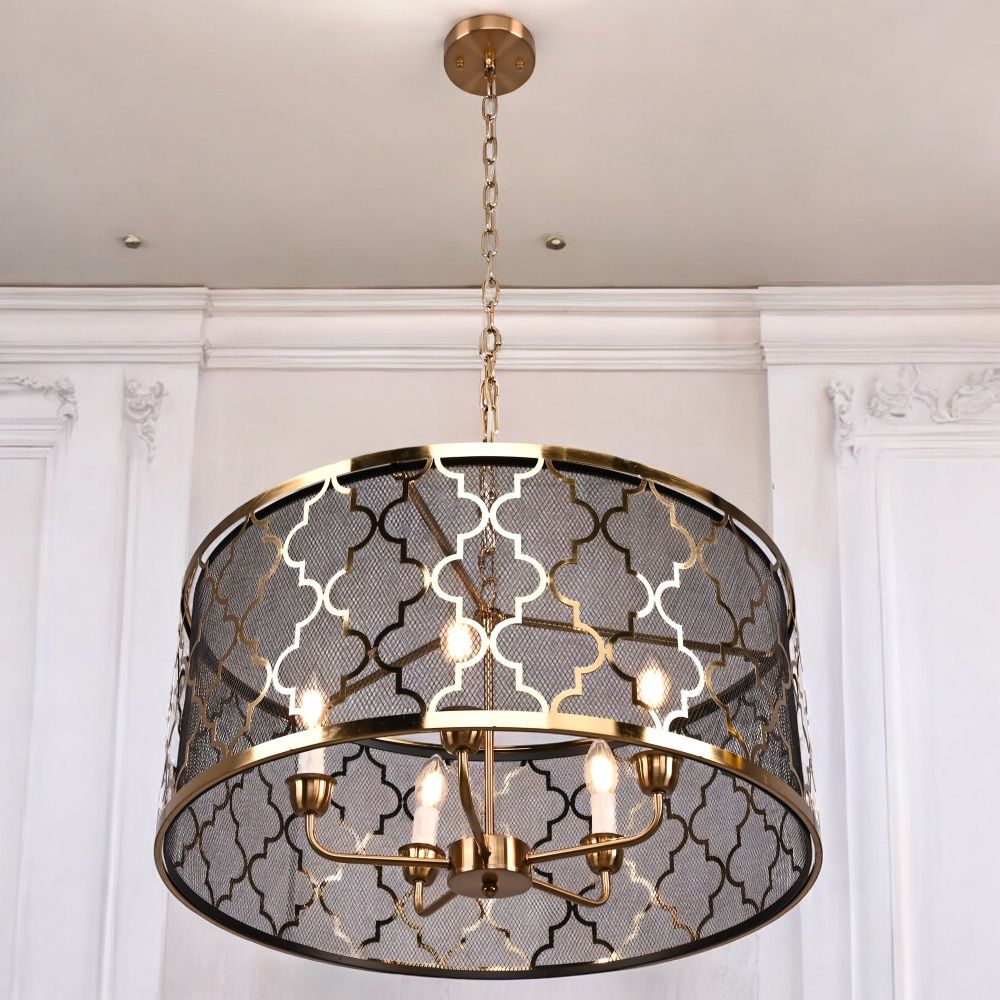Подвесная люстра Romeo Five Light Pendant Lamp design by Cyan Design 63*63*39 см, 5*E14*40W, ImperiumLoft 40.1036, Латунь