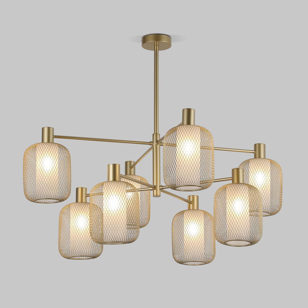 Светильник 87,5*87,5*60 см, 8*E14*60W, Eurosvet Voile 30192/8, золото, a069159