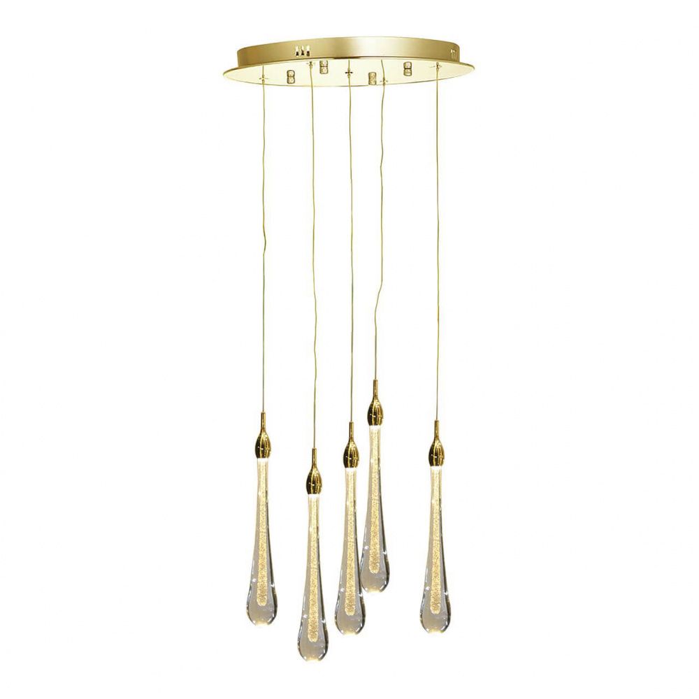 Подвесная светодиодная люстра Kink Light Асмер 07860-5а,33, 15W LED, 3000K, золото