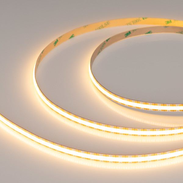Лента COB-X528-8mm 12V Warm2700 (11 W/m, IP20, CSP, 5m), Arlight 041795. Цена указана за 5 метров. Продается кратно 5 метрам.