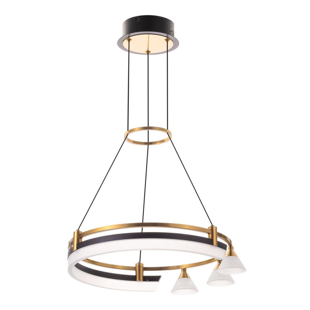 Подвесная люстра 40 см, 28W, 3000K, Citilux Helly CL211042, черный-бронза