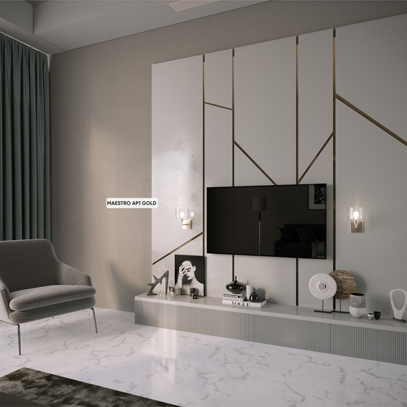 Бра Crystal Lux MAESTRO AP1 GOLD Золото/черный