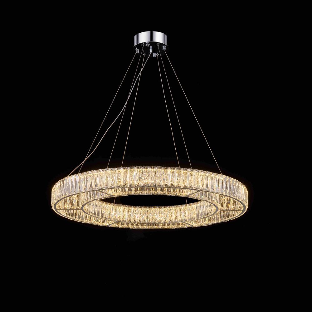 Люстра Ø800 x H80 (1200) мм, LED 174W NewRgy CHROME (ХРОМ) E26-ф800*H80(1200) CHROME