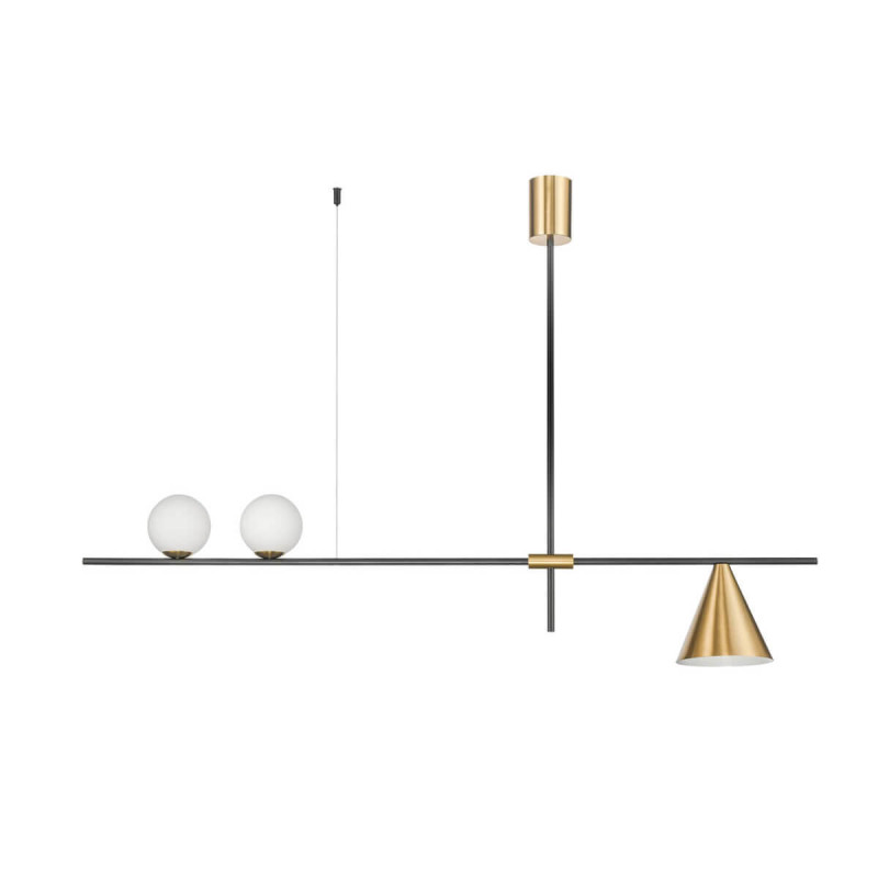 Подвесной светильник 15*115*50 см, 2+1*G9 / E27 черный, латунь Vele Luce Corda VL5534P03