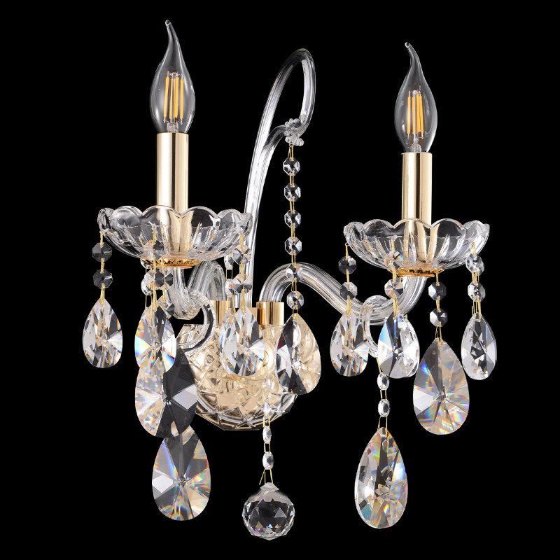 Бра 40 см, Crystal Lux MONICA AP2 GOLD, золото
