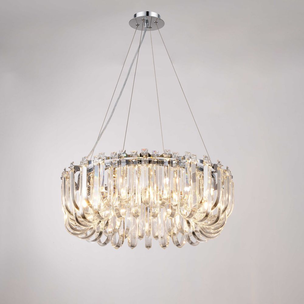 Люстра Ø600 x H200 (1200), мм, 8*40W (320W), H GOLD (Золото) NewRgy NW052-ф600*H200(1200) H GOLD