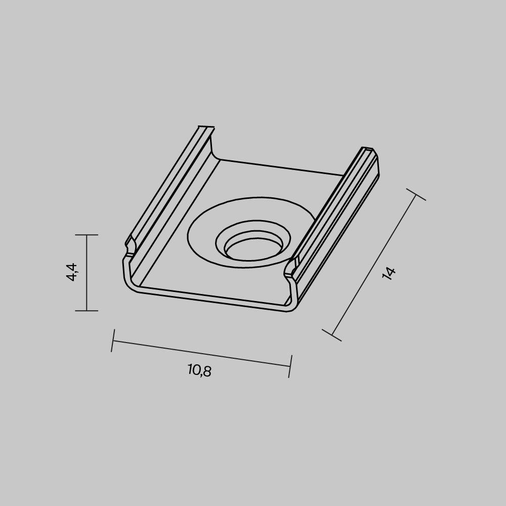 Комплект креплений (для профиля ALM-1007-S-2M) 4 шт. 642011 Maytoni Led Strip Накладной профиль Серебро 201205, Белый
