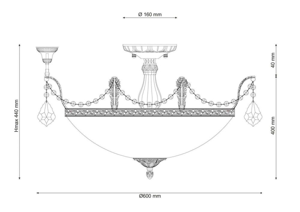 Люстра *60*44 см, 8*E14*60W, Lucia Tucci Barletta BARLETTA 181.8 D620 coffe gold, золотой
