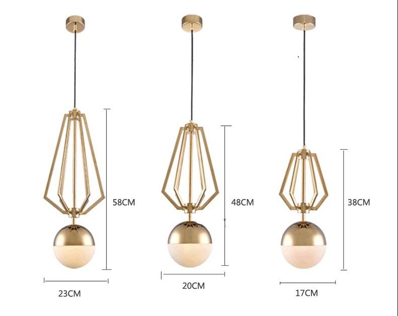 Подвесной светильник Magic Circus D20 20*20*48 см, 1*E27*60W, ImperiumLoft 133230-22, Золотистый
