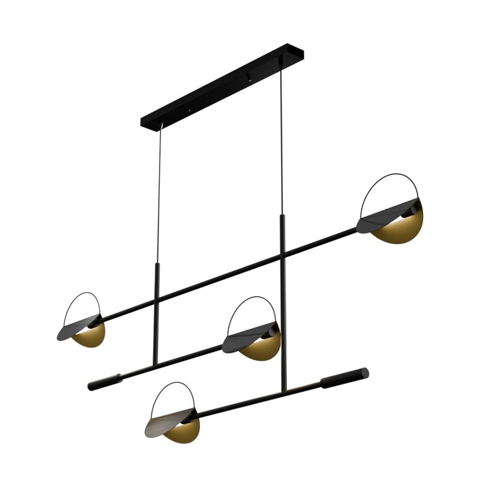 Подвесная люстра 130*55-200 см, 4*LED*6W, 3000-6000K, Lightera Urmia LE113L-130B WIFI, Черный