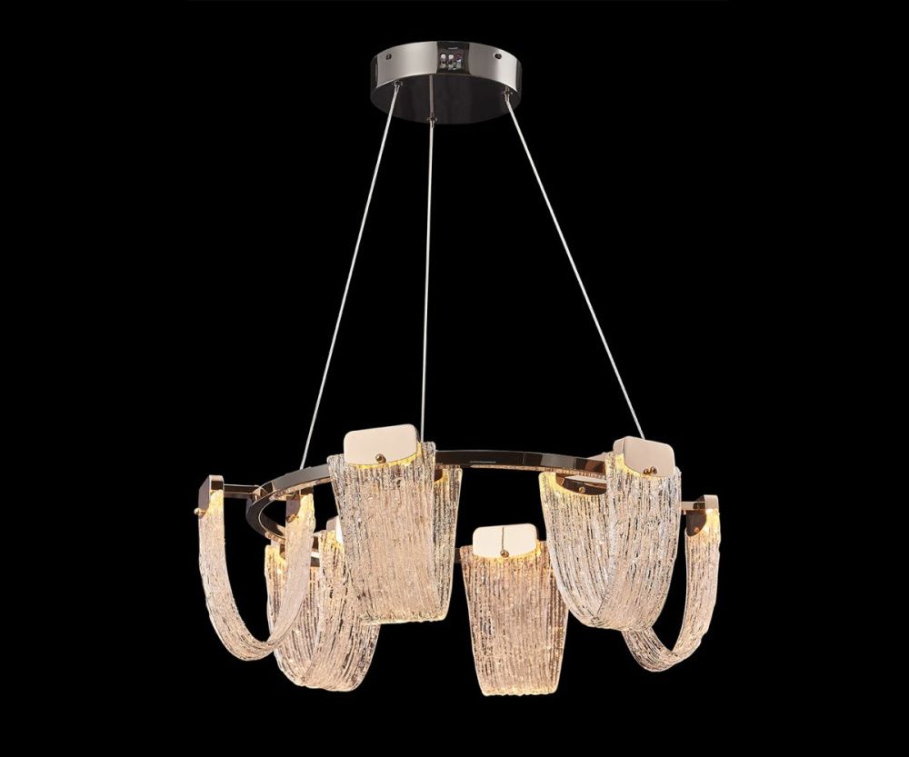Подвесная люстра 60 см, 30W, 3000K, Kink Light Иста 08065-60,36, латунь